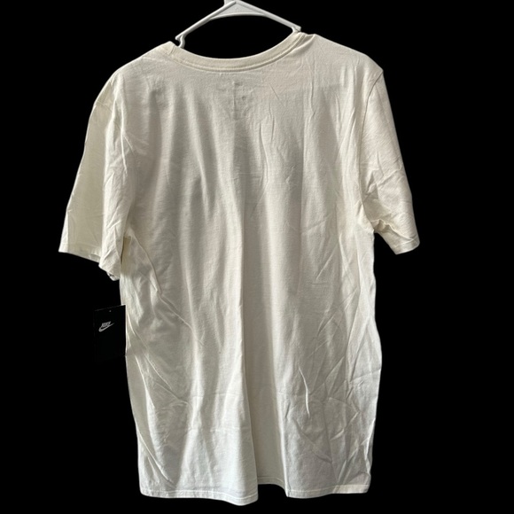 Men’s Nike Athletic Cut Loose Fit Short Sleeve Tee Shirt White with Black Logo L - Picture 9 of 10